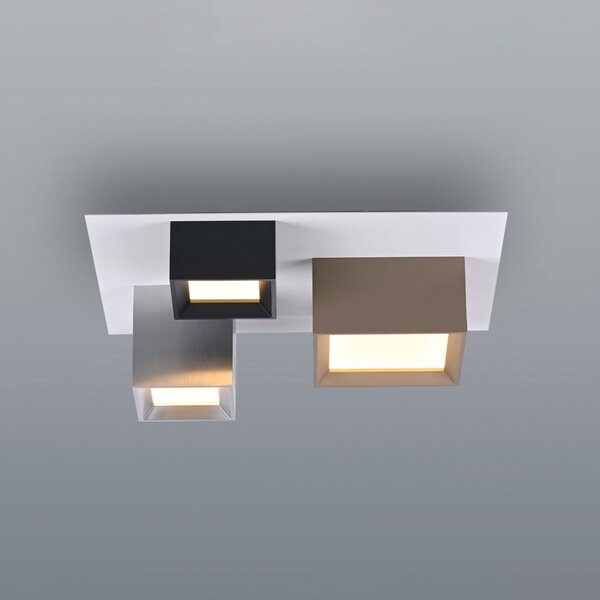 PURE Φωτιστικό οροφής LED Manhatten, πολύχρωμο, 3 λάμπες, CCT, ρυθμιζόμενος, Πολύχρωμο, Διάδρομος, Αλουμίνιο, σύγχρονο