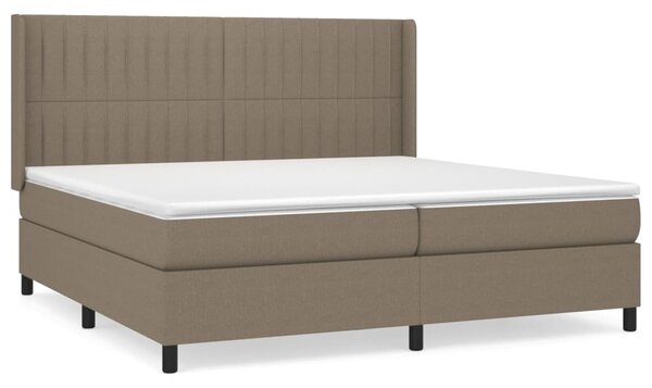 VidaXL Κρεβάτι Boxspring με Στρώμα Taupe 200x200 εκ. Υφασμάτινο