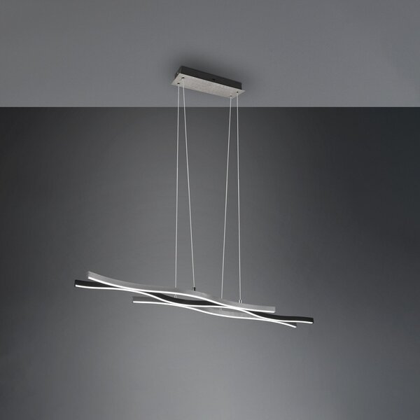 Trio Lighting Blaze LED κρεμαστό φωτιστικό, CCT, dimmable, αλουμίνιο, ρυθμιζόμενος, Μεταλλικό, Σαλόνι / τραπεζαρία, Μέταλλο, σύγχρονο