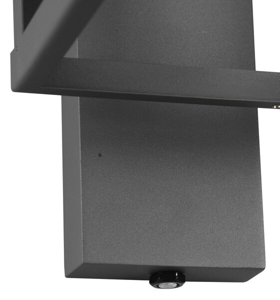 Trio Lighting Εξωτερικός λαμπτήρας τοίχου Lunga με αισθητήρα λυκόφωτος, Μαύρο, Μέταλλο, σύγχρονο