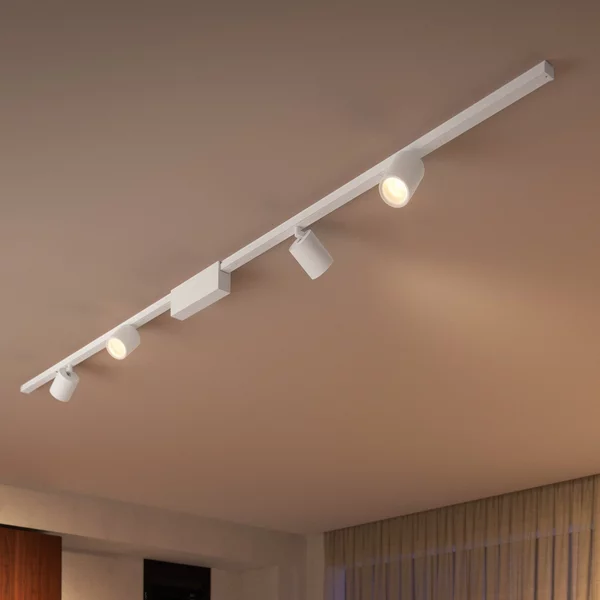 Philips Hue Σύστημα τροχιάς Perifo 4x spots λευκό, ρυθμιζόμενος, Λευκό, Μελέτη / Γραφείο, Μέταλλο, σύγχρονο