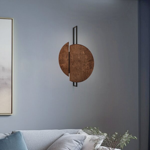 Nowodvorski Lighting Φωτιστικό τοίχου Sunset C από ξύλο, ρυθμιζόμενος, Ξύλου, Σαλόνι / τραπεζαρία, Ξύλο