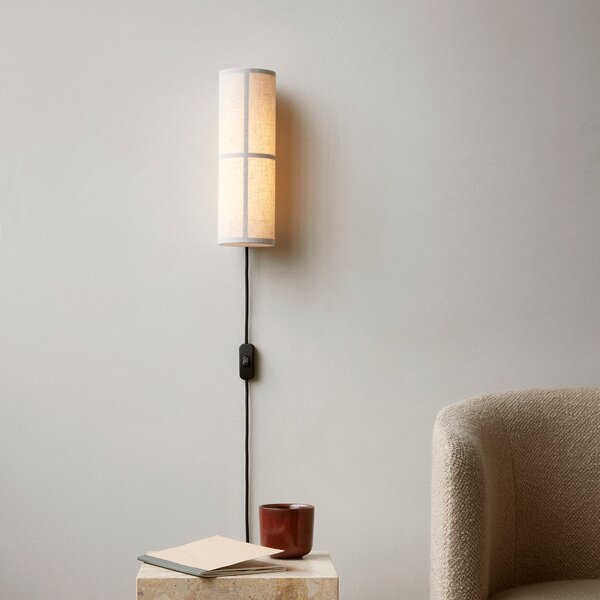 Audo Copenhagen Hashira LED φωτιστικό τοίχου με πρίζα, φυσικό, Μπεζ, Σαλόνι / τραπεζαρία, Ύφασμα / Κλωστοϋφαντουργία, σχεδιασμός