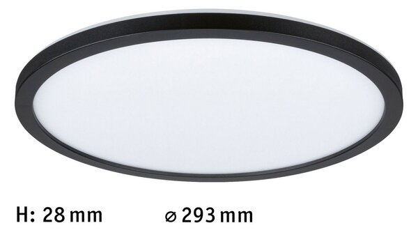 Paulmann Atria Shine LED Panel μαύρο Ø29cm 3000K on/off, Μαύρο, Σαλόνι / τραπεζαρία, Πλαστικό, σύγχρονο