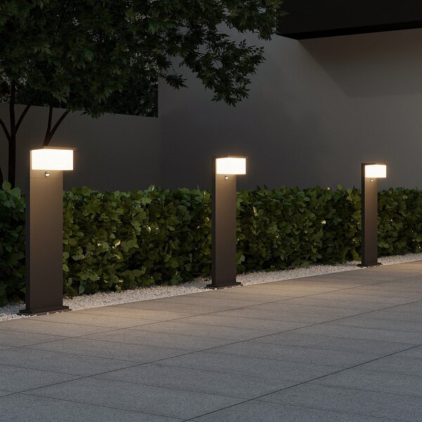 Trio Lighting Φωτιστικό μονοπατιών LED Nestos με αισθητήρα κίνησης, IP54, Μαύρο, Μέταλλο, σύγχρονο