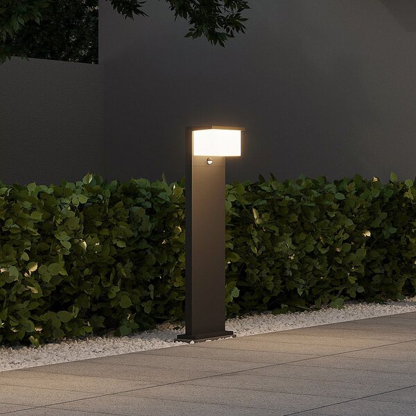 Trio Lighting Φωτιστικό μονοπατιών LED Nestos με αισθητήρα κίνησης, IP54, Μαύρο, Μέταλλο, σύγχρονο