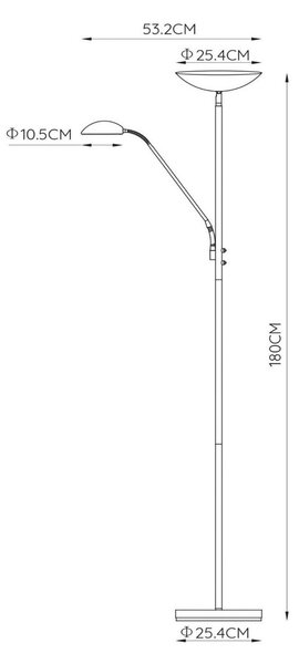 Lucide Φωτιστικό οροφής Zenith LED με λαμπτήρα ανάγνωσης LED, μαύρο, ρυθμιζόμενος, Μαύρο, Σαλόνι / τραπεζαρία, Μέταλλο, σύγχρονο, Φως ανάγνωσης