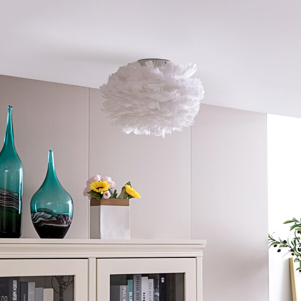 Lindby Φωτιστικό οροφής Heven, Ø 35 cm, λευκό, πλαστικό, E27, ρυθμιζόμενος, Λευκό, Σαλόνι / τραπεζαρία, Πλαστικό, σχεδιασμός