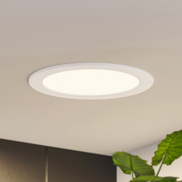 PRIOS Φωτιστικό εσοχής Prios LED Cadance, λευκό, 22 cm, σετ των 10, CCT, ρυθμιζόμενος, Λευκό, Μπάνιο, Αλουμίνιο, σύγχρονο, Φωτιστικά εσοχής στρογγυλά