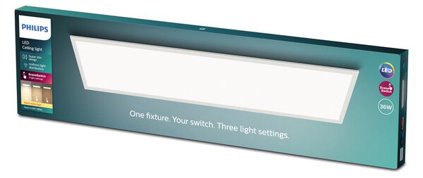 Philips Touch LED πάνελ 120 x 30cm λευκό 2,700 K, ρυθμιζόμενος, Λευκό, Μελέτη / Γραφείο, Μέταλλο