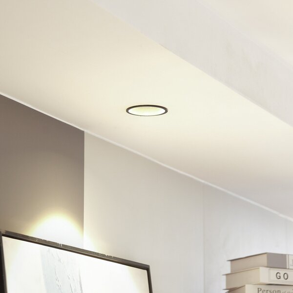 Arcchio LED downlight Niria, μαύρο, 2.700K, ρυθμιζόμενος, Μαύρο, Σαλόνι / τραπεζαρία, Μέταλλο, σύγχρονο