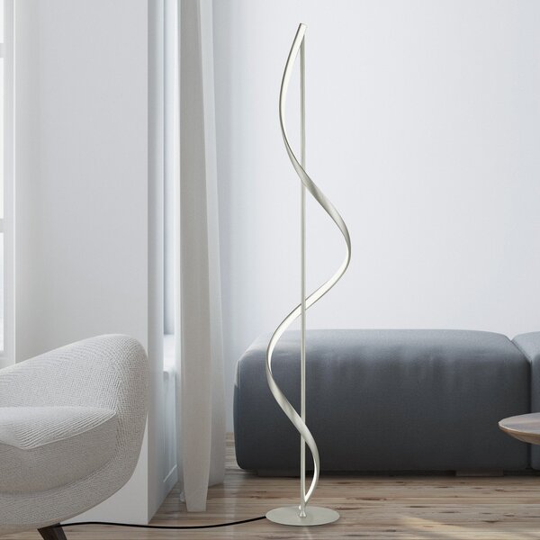 Q-Smart-Home Paul Neuhaus Q-Swing LED φωτιστικό δαπέδου, ατσάλι, ρυθμιζόμενος, Μεταλλικό, Σαλόνι / τραπεζαρία, Μέταλλο, σύγχρονο