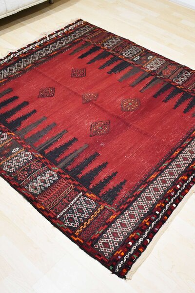 Χειροποίητο Χαλί Persian Kilim Wool Red 157Χ145