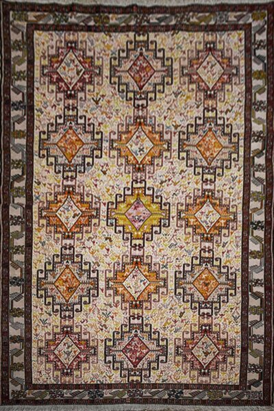 Χαλί Μετάξι Mansoor Beige-Multi 120X195