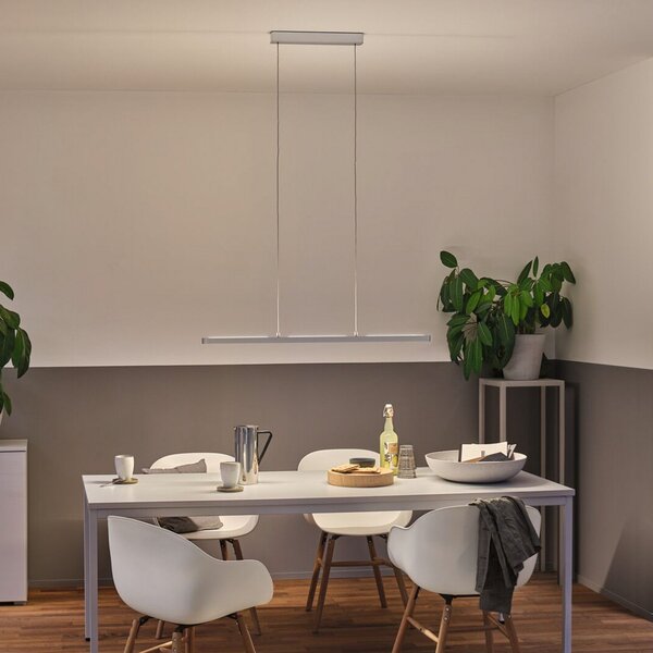 Paulmann Lento LED κρεμαστό ZigBee CCT dim χρώμιο, ρυθμιζόμενος, Γκρι, Σαλόνι / τραπεζαρία, Μέταλλο, σύγχρονο