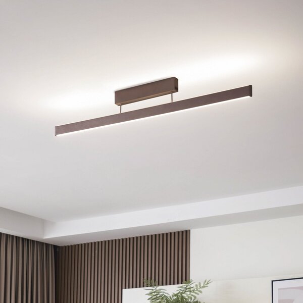 Lucande Smart LED φωτιστικό οροφής Mylosh, καφέ, CCT, Tuya, ρυθμιζόμενος, Καφέ / Σκουριάς, Σαλόνι / τραπεζαρία, Αλουμίνιο, σύγχρονο