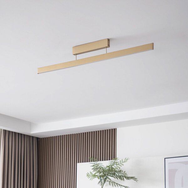 Lucande Smart LED φωτιστικό οροφής Mylosh, χρυσό, CCT, Tuya, ρυθμιζόμενος, Χρυσό / Ορείχαλκου, Σαλόνι / τραπεζαρία, Αλουμίνιο, σύγχρονο
