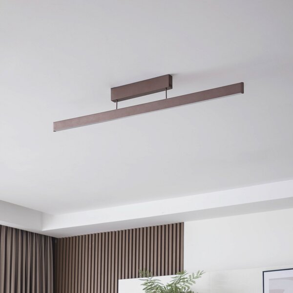 Lucande Smart LED φωτιστικό οροφής Mylosh, καφέ, CCT, Tuya, ρυθμιζόμενος, Καφέ / Σκουριάς, Σαλόνι / τραπεζαρία, Αλουμίνιο, σύγχρονο