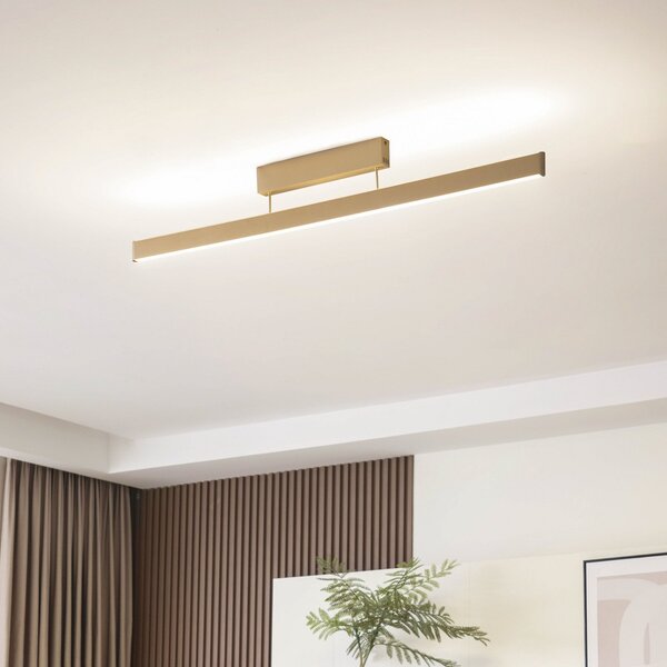 Lucande Smart LED φωτιστικό οροφής Mylosh, χρυσό, CCT, Tuya, ρυθμιζόμενος, Χρυσό / Ορείχαλκου, Σαλόνι / τραπεζαρία, Αλουμίνιο, σύγχρονο