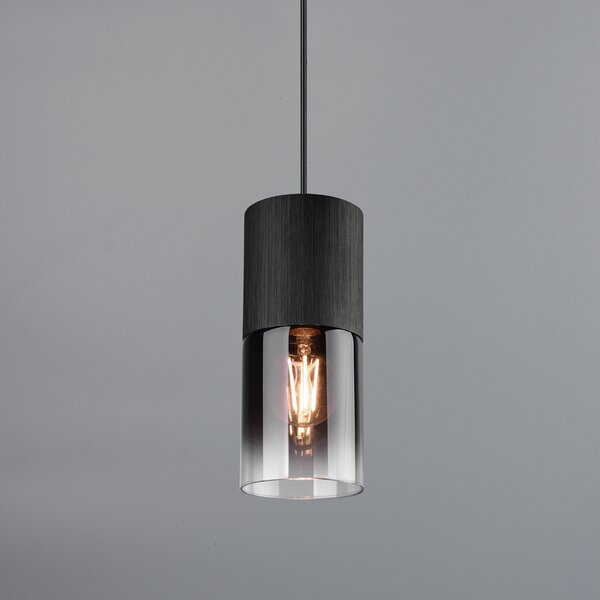 Trio Lighting Robin κρεμαστό φωτιστικό για DUOline, μαύρο/γκρι καπνογόνο, ρυθμιζόμενος, Μαύρο, Σαλόνι / τραπεζαρία, Μέταλλο, σύγχρονο