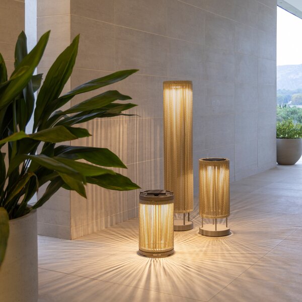 Les Jardins LED ηλιακό φως εδάφους Rop&Strip ύψος 120cm, 3.000 K, 500 lm, ρυθμιζόμενος, Καφέ / Σκουριάς, Αλουμίνιο, σύγχρονο