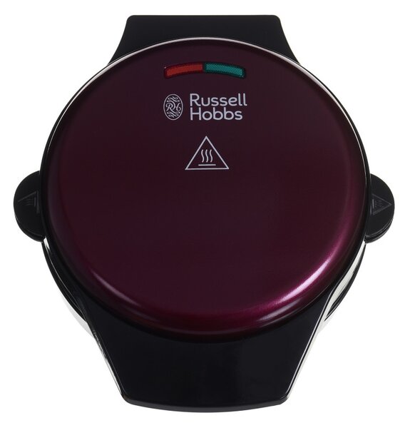 Συσκευή για βάφλες 3σε1 Russell Hobbs Fiesta 24620-56, 900w, Ανταλλακτικές πλάκες, Καπάκι ασφαλείας με αυτόματο κλείδωμα, Μπορντό/Μαύρο χρώμα