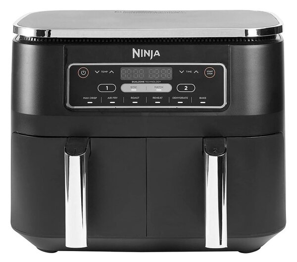 Φριτέζα αέρος με διπλό αποσπώμενο κάδο Ninja AF300EU, 2470W, 7.6 L, 6 προεπιλεγμένα προγράμματα, Μαύρο