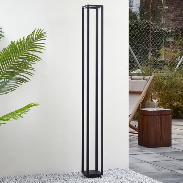 Lucande Φωτιστικό εξωτερικού χώρου LED Thorvid, ύψος 180 cm, μαύρο, Μαύρο, Αλουμίνιο, σύγχρονο