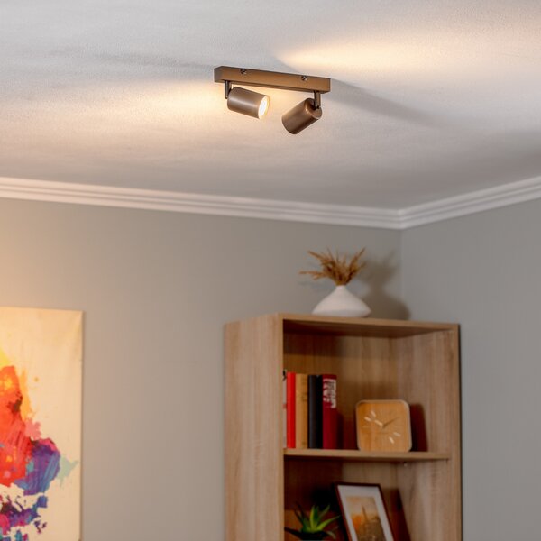 TK Lighting Ανώτατο σημείο οροφής Top, ρυθμιζόμενο, καφέ, γραμμικό δύο φωτισμών, ρυθμιζόμενος, Καφέ / Σκουριάς, Σαλόνι / τραπεζαρία, Μέταλλο, σύγχρονο, Οροφή πολλαπλής φλόγας