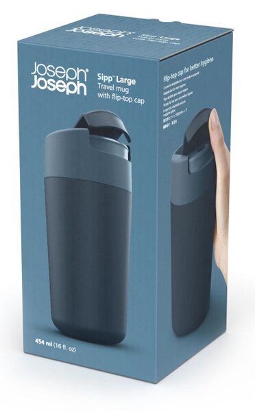 Θερμός Joseph Joseph Sipp 81132, Καπάκι που σφραγίζεται, 454 ml, χωρίς BPA, πολυπροπυλένιο, μπλε