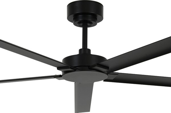 Beacon Lighting Ανεμιστήρας οροφής Monza μαύρος DC αθόρυβος Ø 152 cm IP55, Μαύρο, Σαλόνι / τραπεζαρία, Αλουμίνιο, σύγχρονο