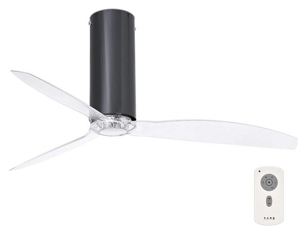 FARO 32035 - Ανεμιστήρας οροφής TUBE FAN μαύρο/διαφανής + τηλεχειριστήριο