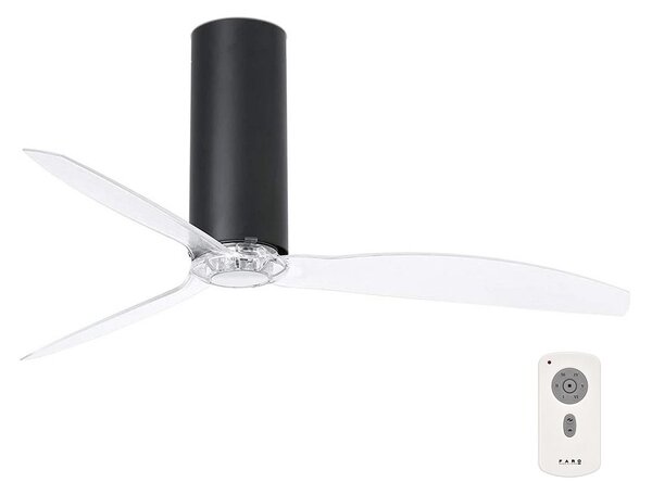 FARO 32036 - Ανεμιστήρας οροφής TUBE FAN μαύρο/διαφανής + τηλεχειριστήριο