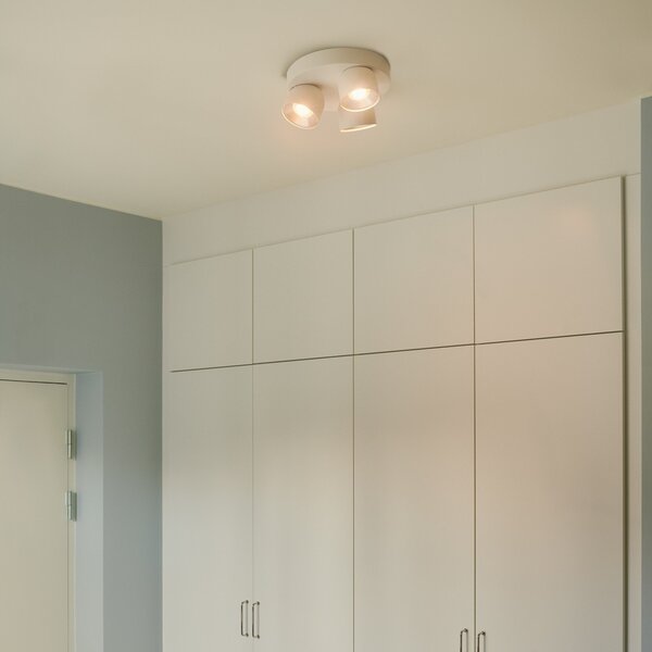 Nordlux Downlight Pitcher, GU10, τριών φλογών, στρογγυλό, μέταλλο, λευκό, ρυθμιζόμενος, Λευκό, Σαλόνι / τραπεζαρία, Μέταλλο, σύγχρονο