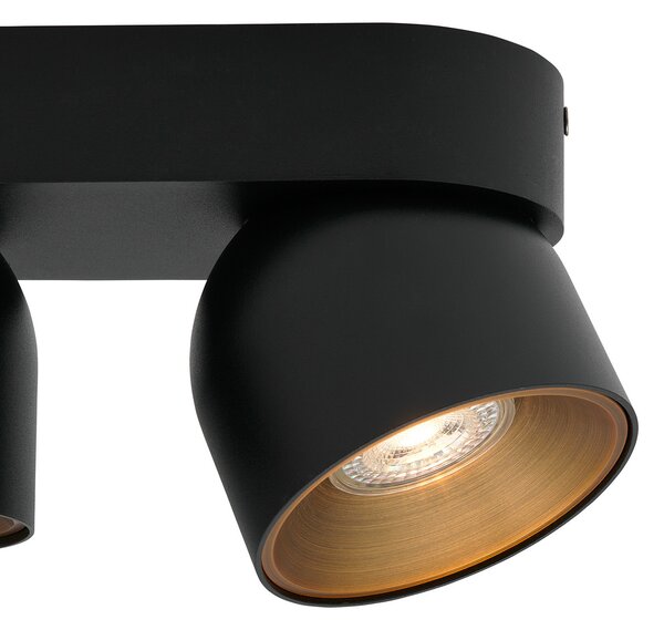 Nordlux Downlight Pitcher, GU10, δύο φλόγες, μέταλλο, μαύρο, ρυθμιζόμενος, Μαύρο, Σαλόνι / τραπεζαρία, Μέταλλο, σύγχρονο