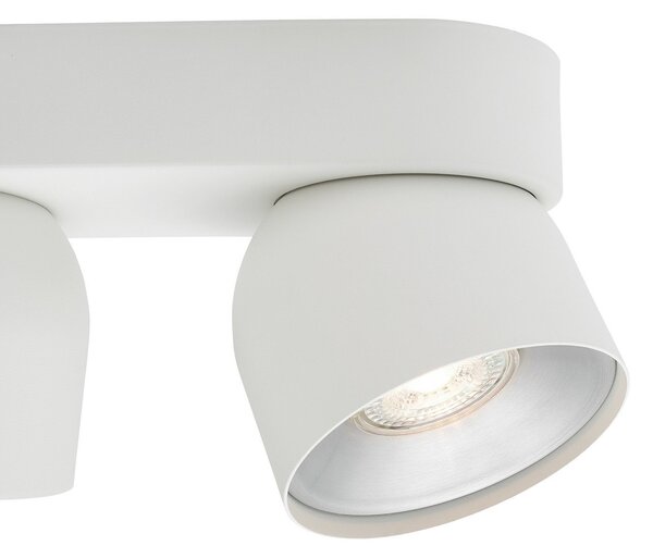 Nordlux Downlight Pitcher, GU10, δύο φλόγες, μέταλλο, λευκό, ρυθμιζόμενος, Λευκό, Σαλόνι / τραπεζαρία, Μέταλλο, σύγχρονο