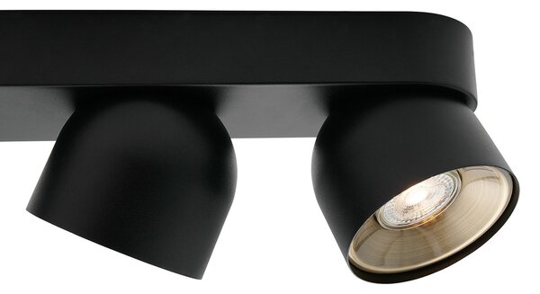 Nordlux Downlight Pitcher, GU10, τετραφωτεινός, μέταλλο, μαύρο, ρυθμιζόμενος, Μαύρο, Σαλόνι / τραπεζαρία, Μέταλλο, σύγχρονο