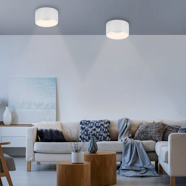 JUST LIGHT. GmbH Φωτιστικό οροφής Tanika LED, λευκό, Ø 16 cm, με δυνατότητα, ρυθμιζόμενος, Λευκό, Σαλόνι / τραπεζαρία, Πλαστικό, σύγχρονο