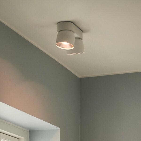 Nordlux Downlight Pitcher, GU10, δύο φλόγες, μέταλλο, λευκό, ρυθμιζόμενος, Λευκό, Σαλόνι / τραπεζαρία, Μέταλλο, σύγχρονο