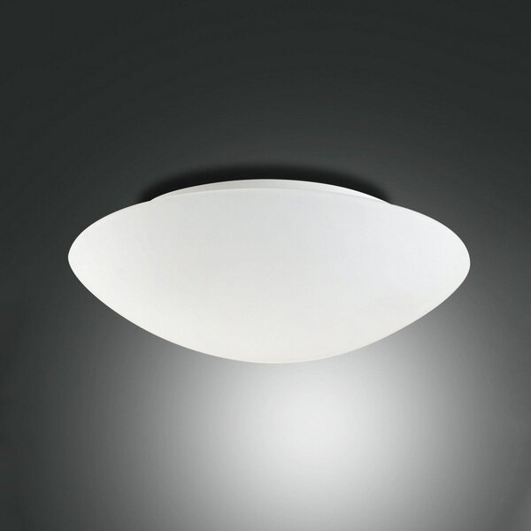 Fabas Luce Pandora φωτιστικό οροφής, Ø 46 cm, γυαλί, λευκό, ρυθμιζόμενος, Λευκό, Σαλόνι / τραπεζαρία, Γυαλί