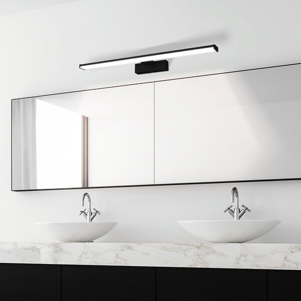 EGLO Φωτιστικό τοίχου LED Pandella 1, μήκος 60 cm, μαύρο, αλουμίνιο, Μαύρο, Μπάνιο, Αλουμίνιο, σύγχρονο