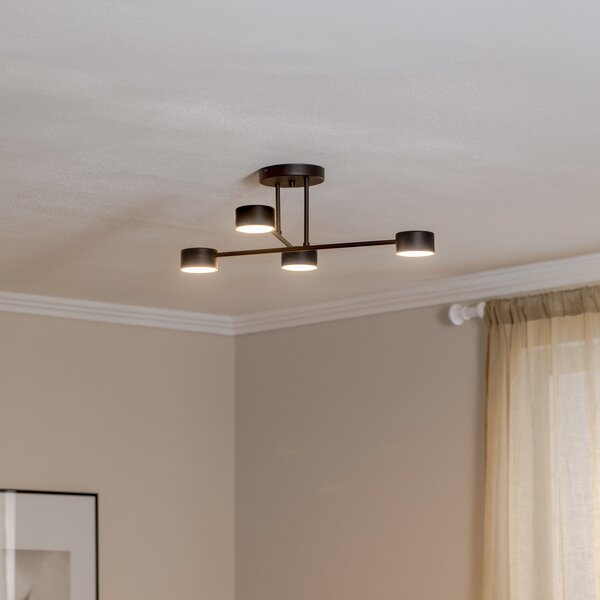 EMIBIG LIGHTING Φωτιστικό οροφής Modus 4, χάλυβας, τετραπλό, GX53, μαύρο, ρυθμιζόμενος, Μαύρο, Σαλόνι / τραπεζαρία, Μέταλλο, σύγχρονο