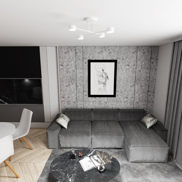 EMIBIG LIGHTING Φωτιστικό οροφής Modus 4, χάλυβας, τετραπλό, GX53, λευκό, ρυθμιζόμενος, Λευκό, Σαλόνι / τραπεζαρία, Μέταλλο, σύγχρονο