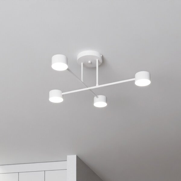 EMIBIG LIGHTING Φωτιστικό οροφής Modus 4, χάλυβας, τετραπλό, GX53, λευκό, ρυθμιζόμενος, Λευκό, Σαλόνι / τραπεζαρία, Μέταλλο, σύγχρονο