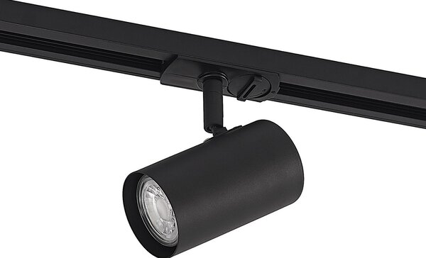 Lindby 1-circuit track system Linaro, GU10, 14-light μαύρο, ρυθμιζόμενος, Μαύρο, Σαλόνι / τραπεζαρία, Αλουμίνιο, σύγχρονο