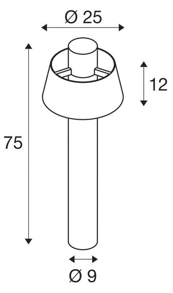 SLV Photoni 75, μαύρο, αλουμίνιο, ύψος 75 cm, Μαύρο, Αλουμίνιο