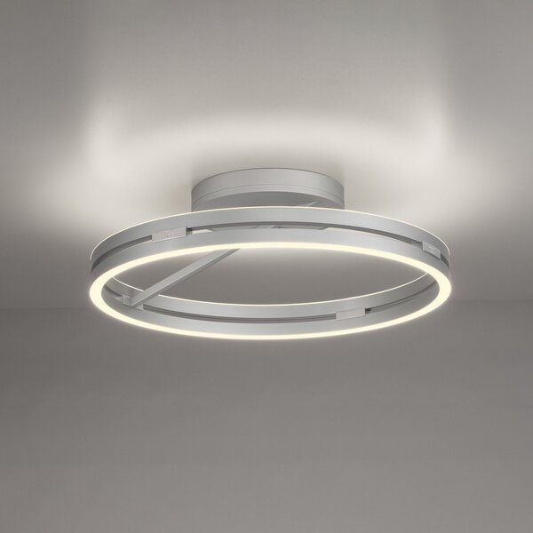 PURE LED φωτιστικό οροφής Loop, αλουμίνιο, μέταλλο, Ø 60 cm CCT, ρυθμιζόμενος, Μεταλλικό, Σαλόνι / τραπεζαρία, Αλουμίνιο, σύγχρονο, Οροφή στρογγυλή άμεση