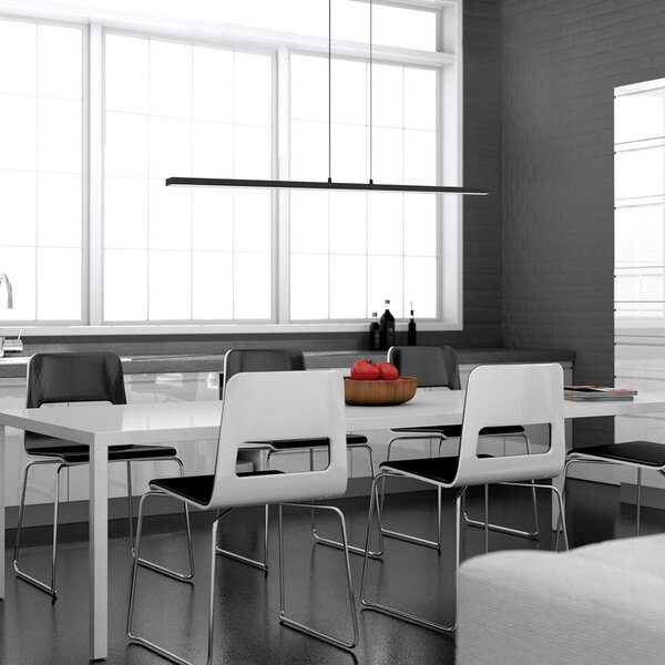 Steinhauer Κρεμαστό φωτιστικό LED Bande, 150 cm up/down, μαύρο, CCT, ρυθμιστής έντασης, ρυθμιζόμενος, Μαύρο, Σαλόνι / τραπεζαρία, Μέταλλο, σύγχρονο