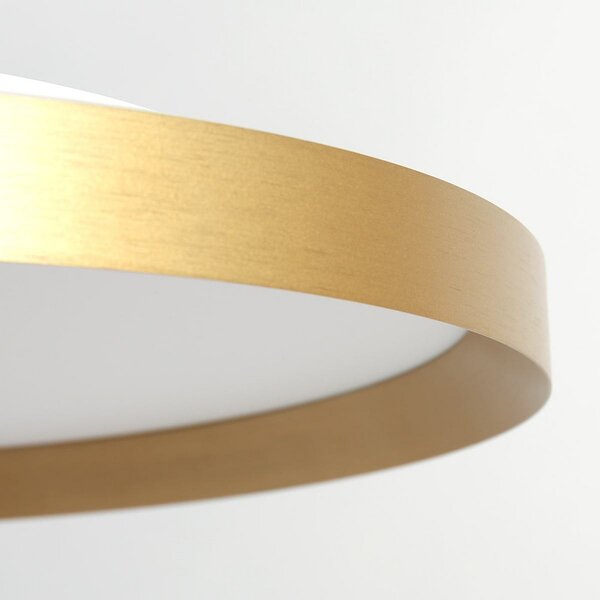 Steinhauer Φωτιστικό οροφής Flady LED, χρυσό χρώμα, Ø 40 cm direct/indirect, ρυθμιζόμενος, Χρυσό / Ορείχαλκου, Σαλόνι / τραπεζαρία, Μέταλλο