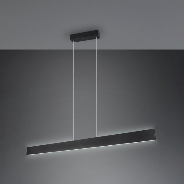 Trio Lighting Galway LED κρεμαστό φωτιστικό, μαύρο ματ, πάνω/κάτω, CCT, μέταλλο, ρυθμιζόμενος, Μαύρο, Σαλόνι / τραπεζαρία, Μέταλλο, σύγχρονο